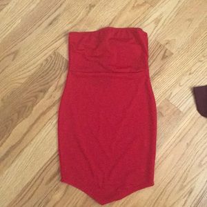 NWT Pretty Little Thing red bandeau dress